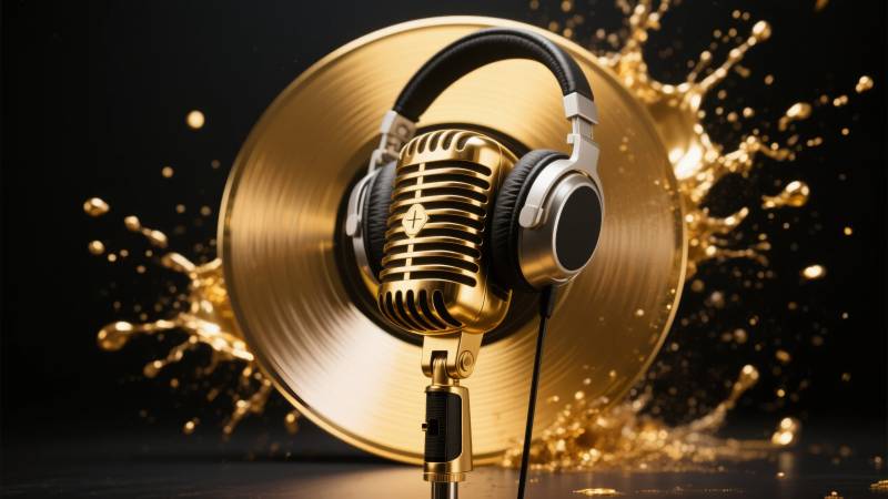 金麦与耳机的碰撞图片