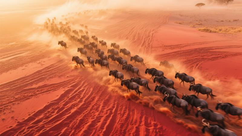 红土上的迁徙之路图片