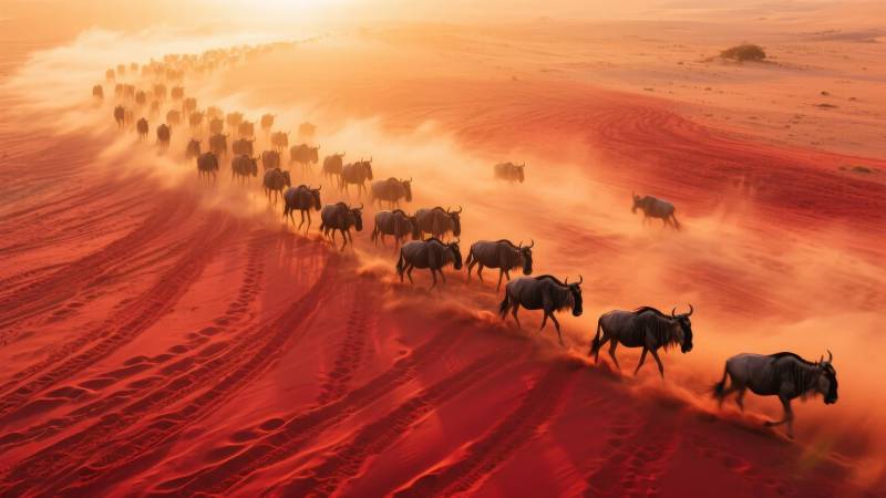 沙漠迁徙壮观景象图片