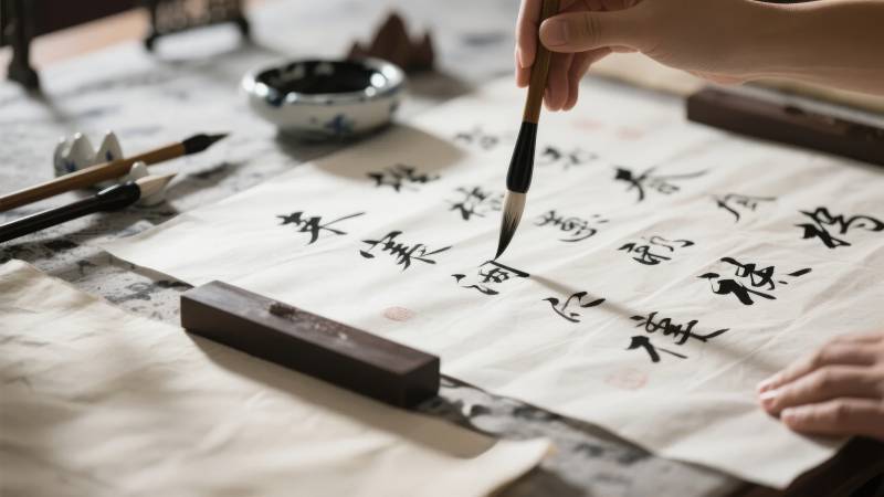 书法创作瞬间图片