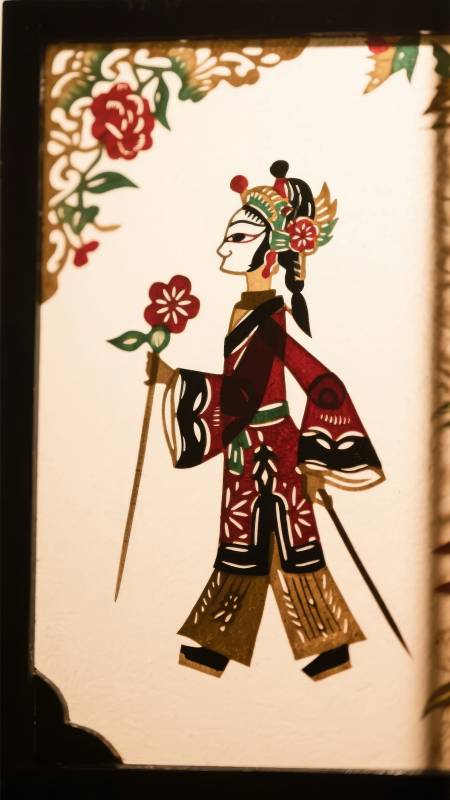 皮影戏人物剪影图片