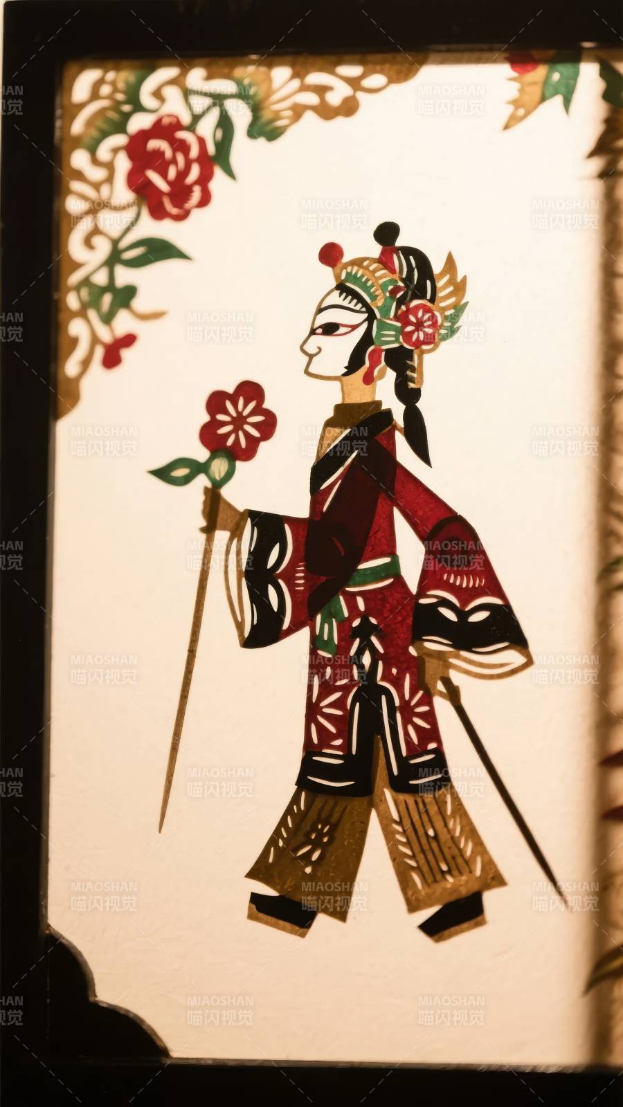 皮影戏人物剪影图片