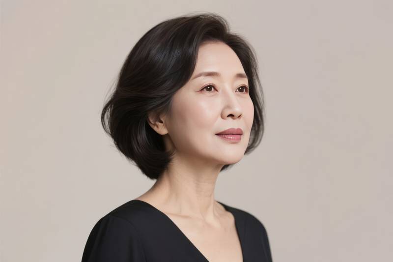 优雅女性侧影图片