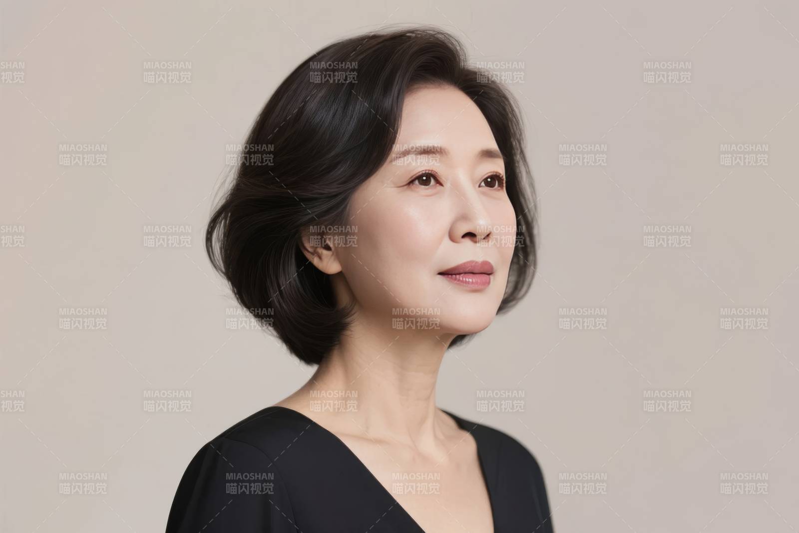 优雅女性侧影图片