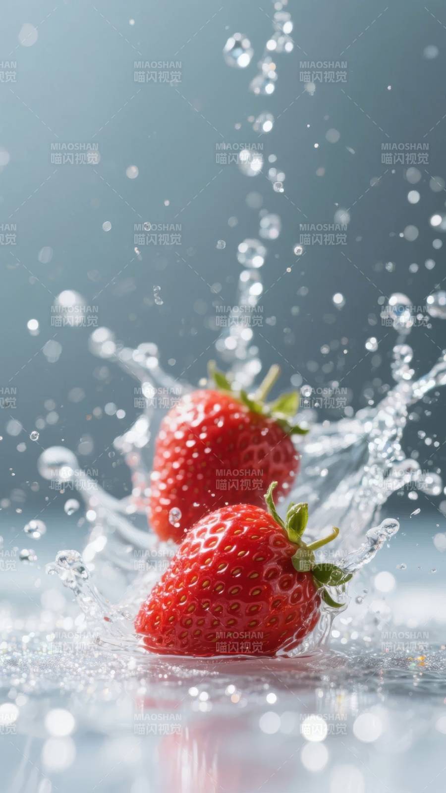 草莓水花飞溅图片