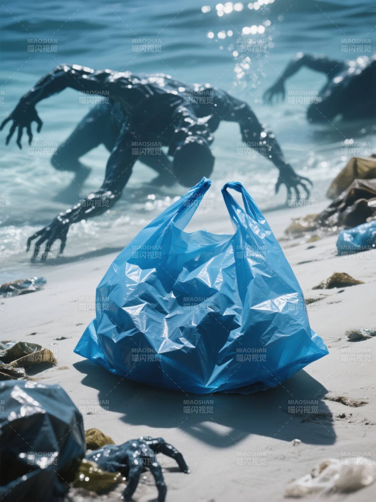 塑料袋与怪兽图片