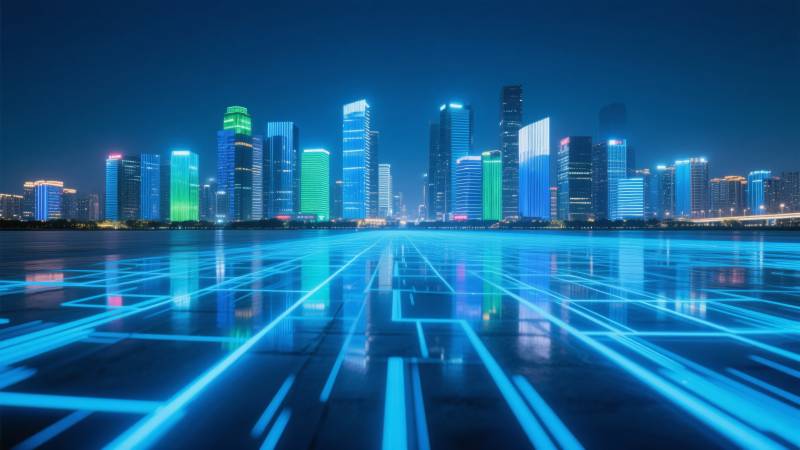 未来都市夜景图片