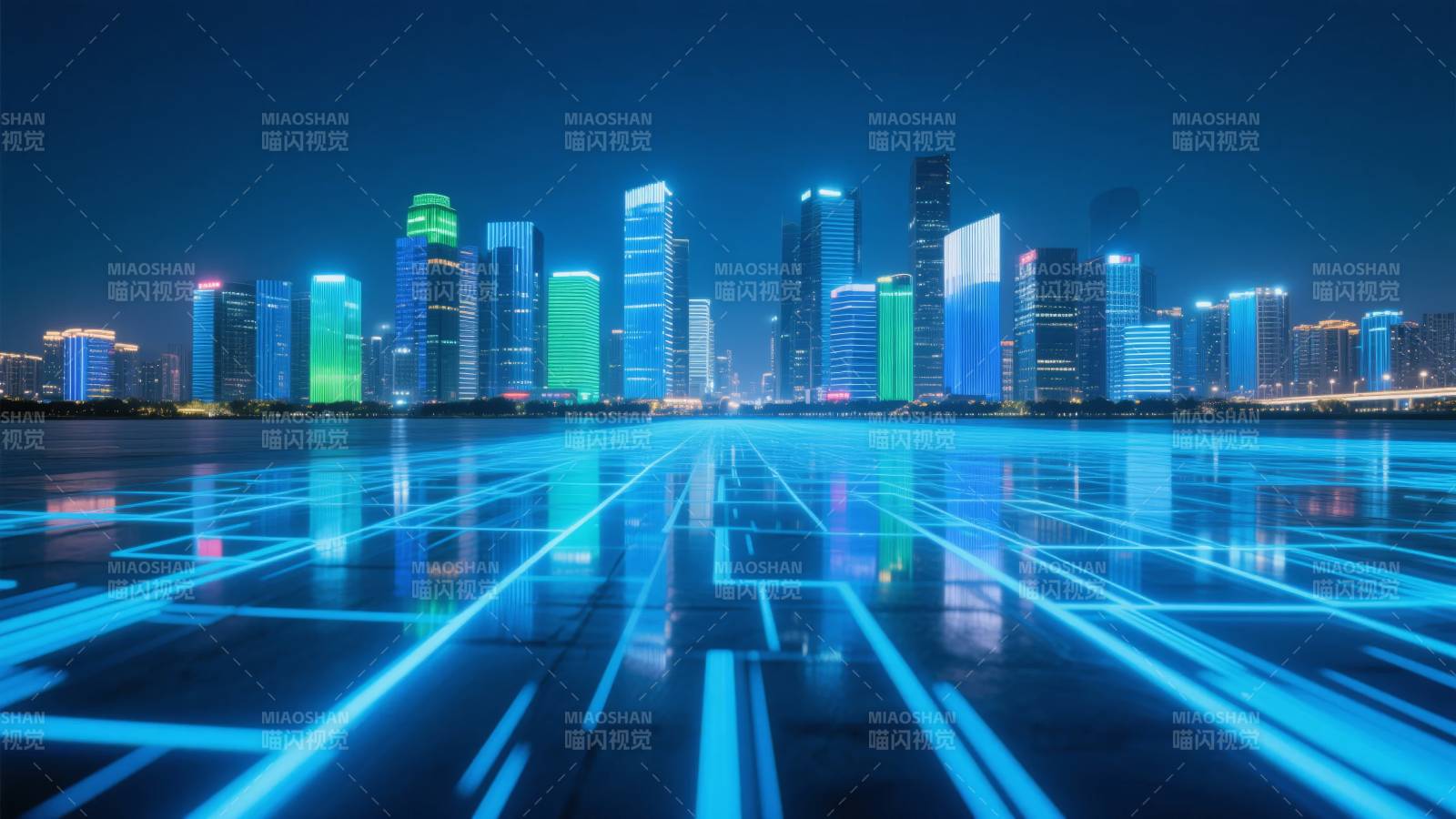 未来都市夜景图片