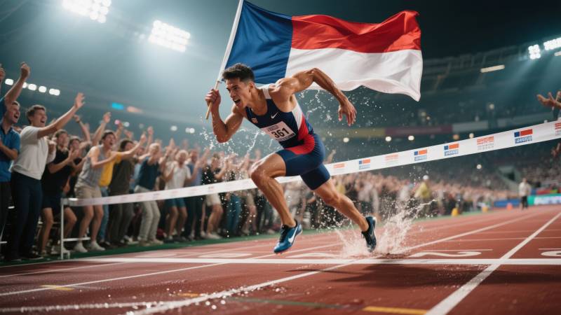 冲刺夺冠瞬间图片