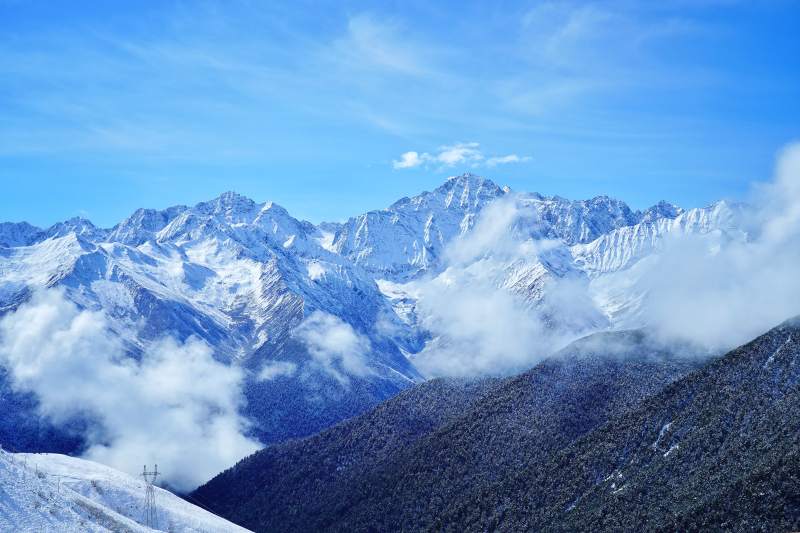 雪山云海壮丽景色图片