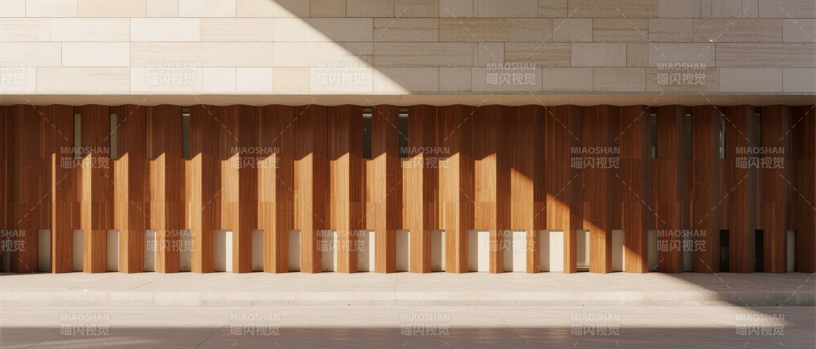 木栅光影墙图片