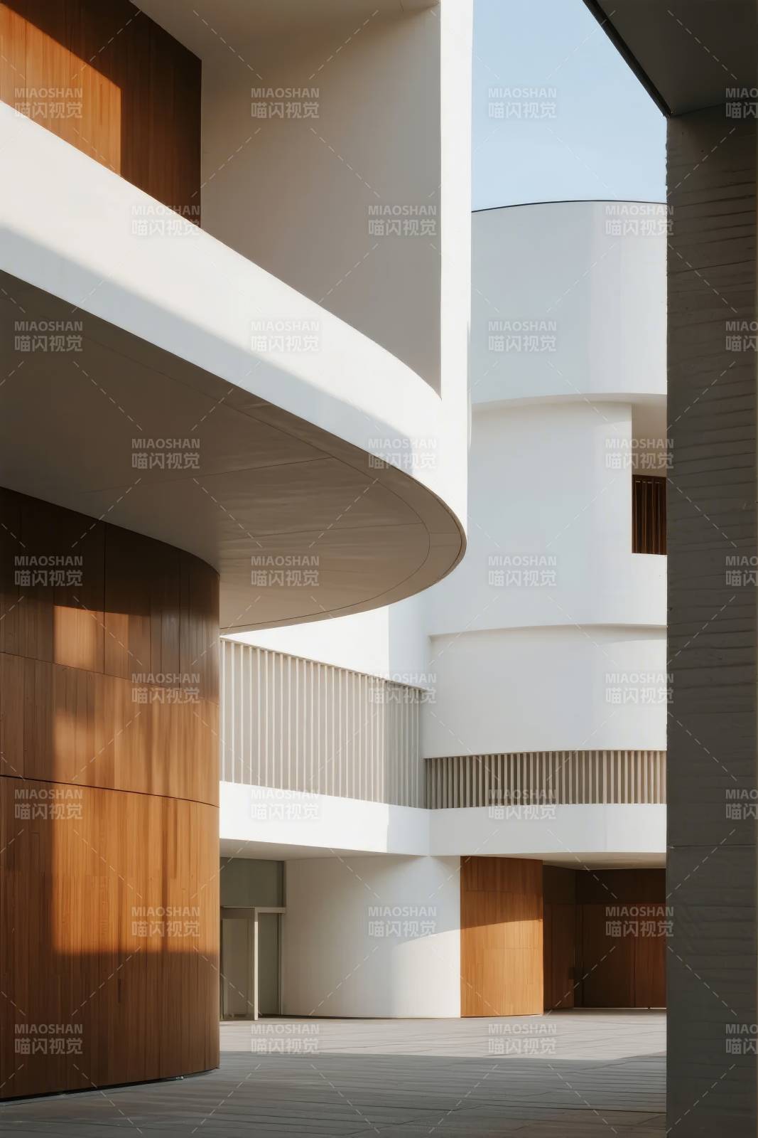 现代建筑光影交错图片