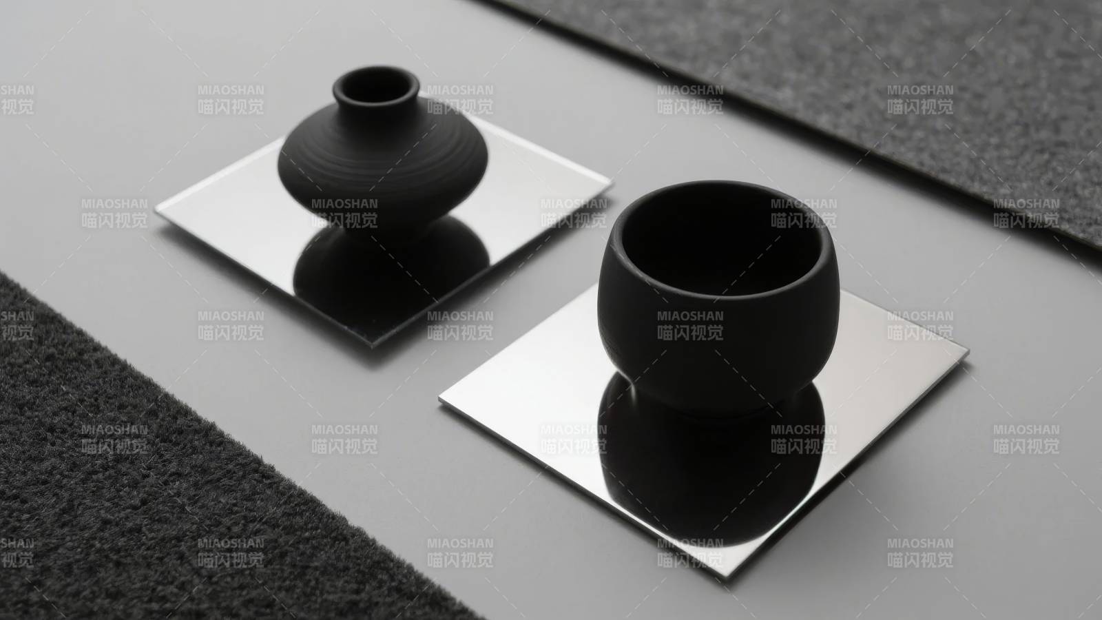 极简黑陶艺术摆件图片