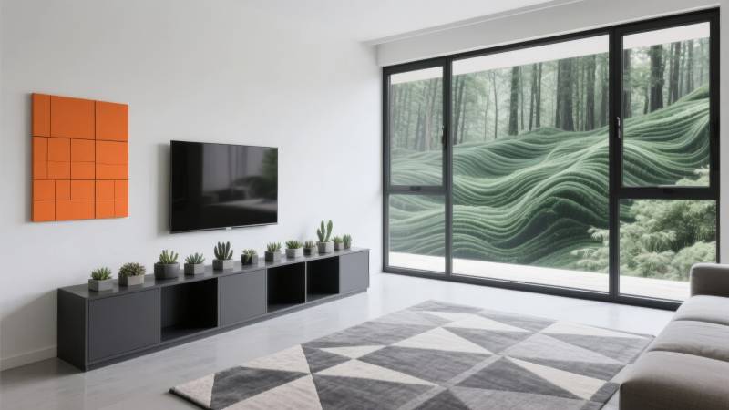 现代客厅风景窗图片