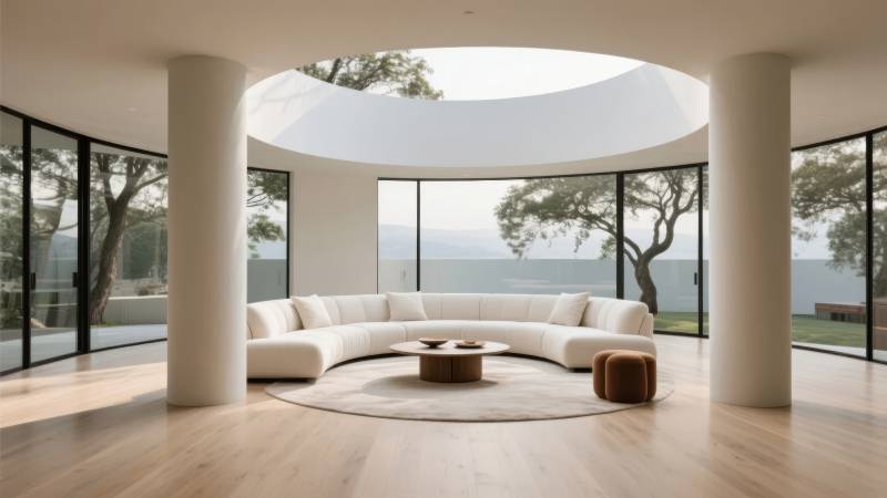 现代圆形客厅设计图片