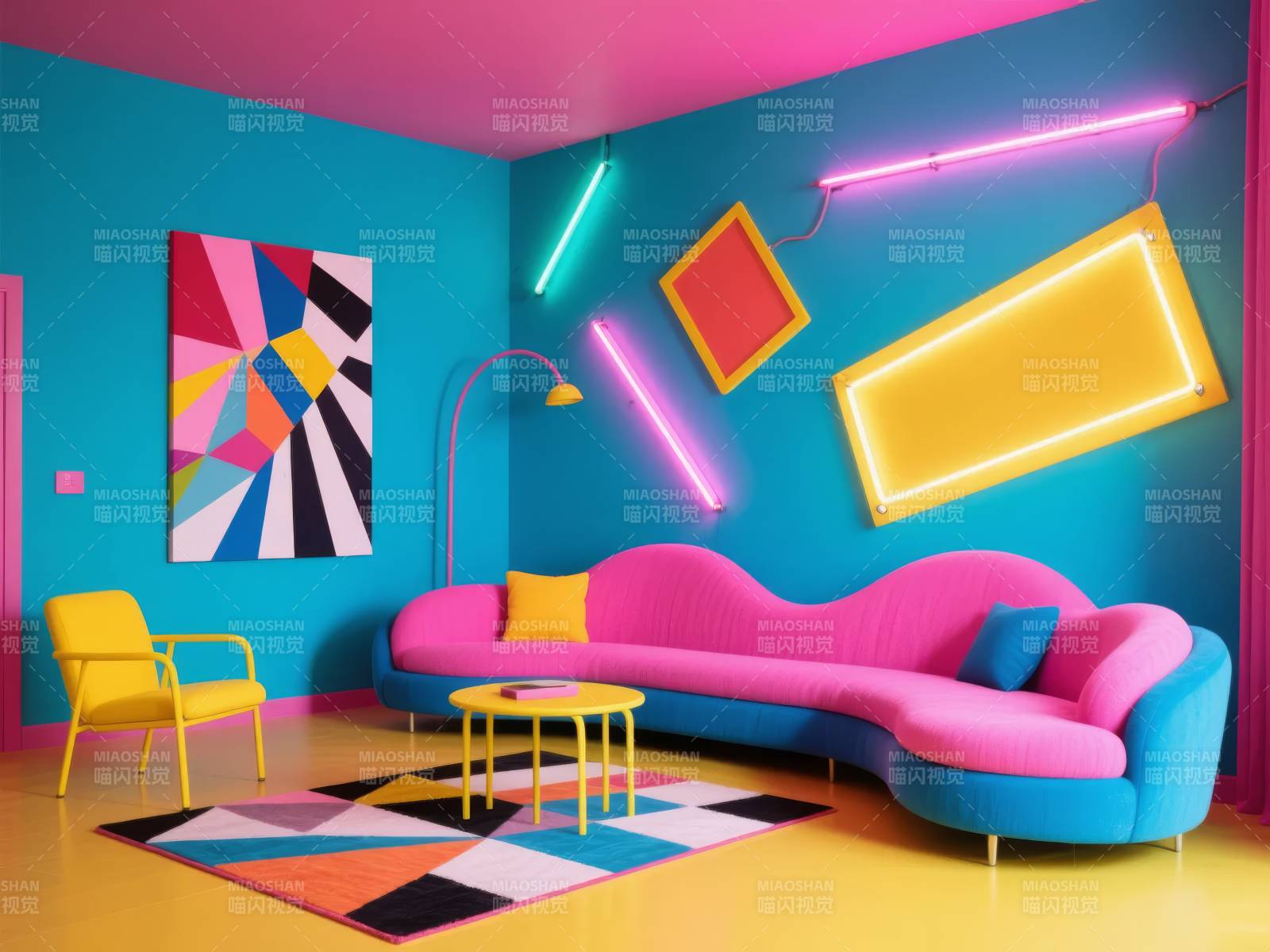 霓虹梦幻客厅图片