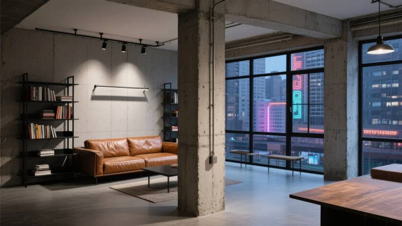 现代都市客厅一角图片