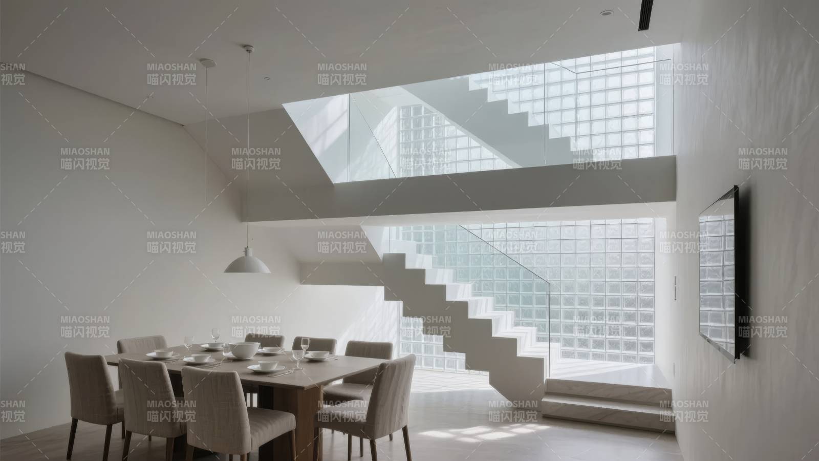 现代简约楼梯餐厅图片