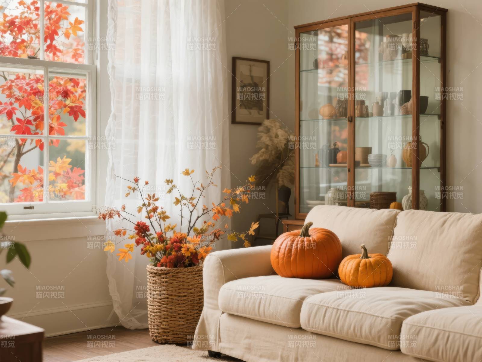 秋日温馨客厅图片