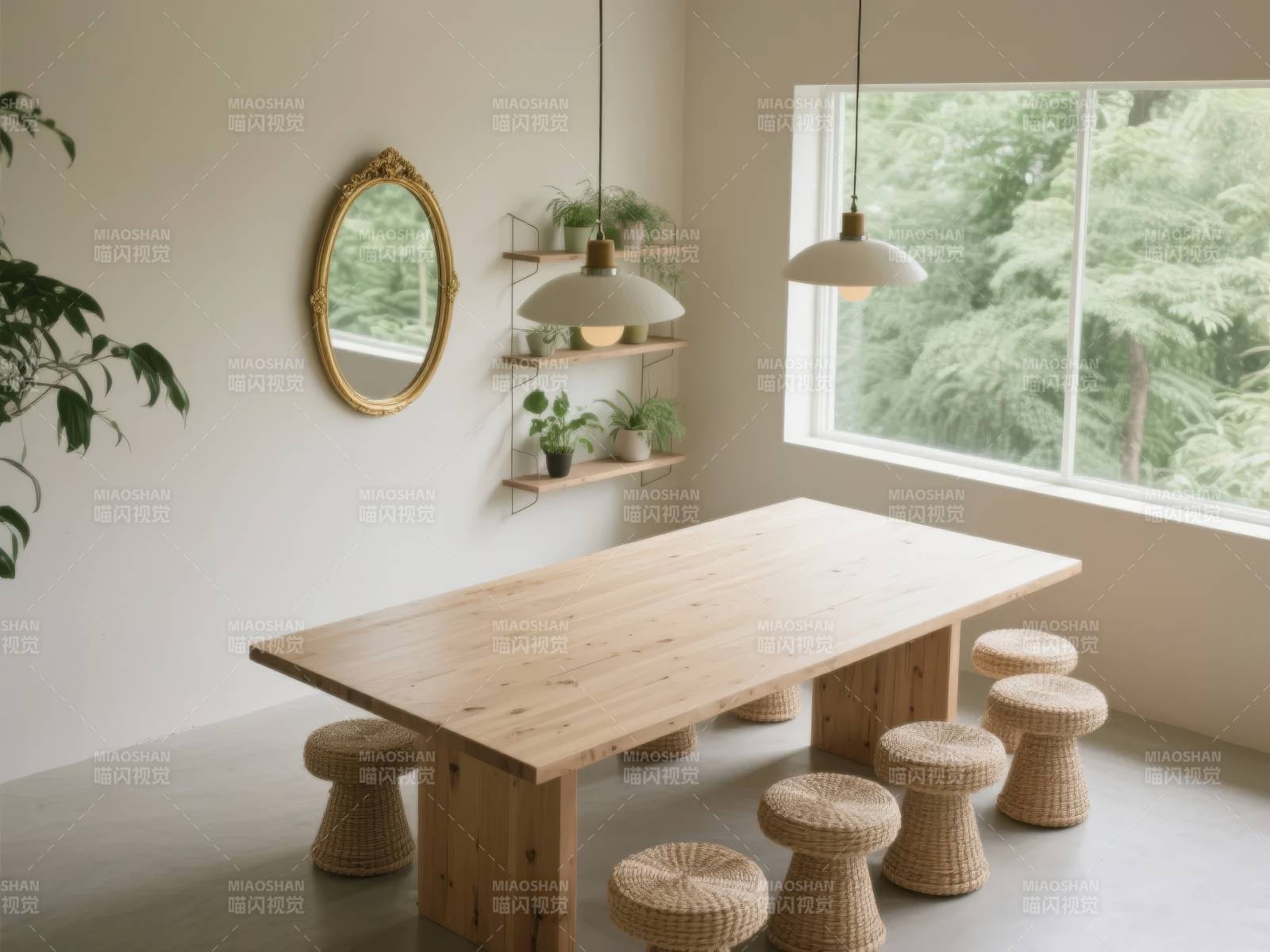 自然风餐桌布置图片