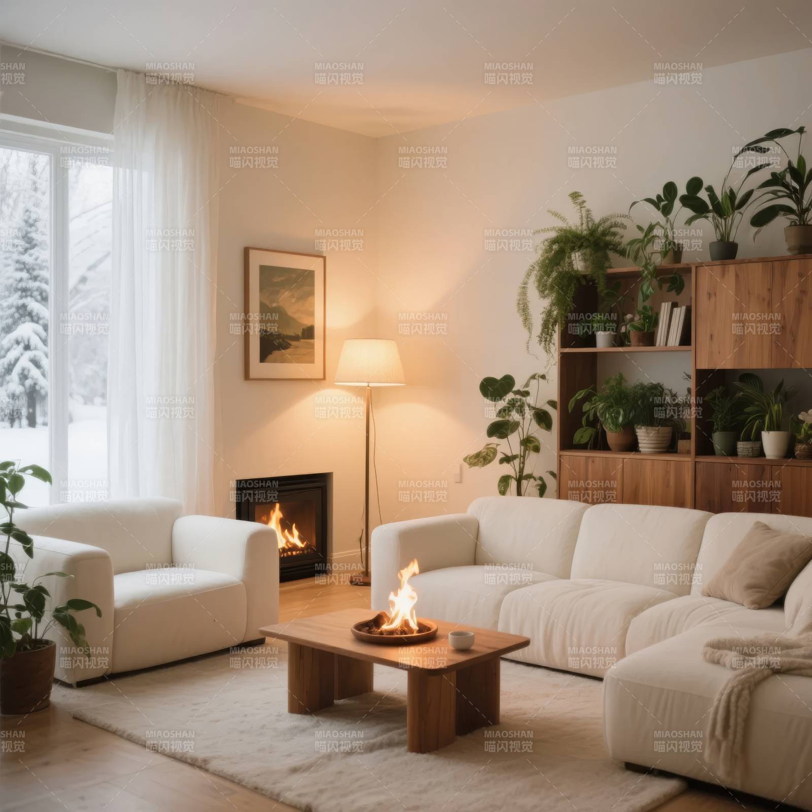 温馨冬日客厅图片