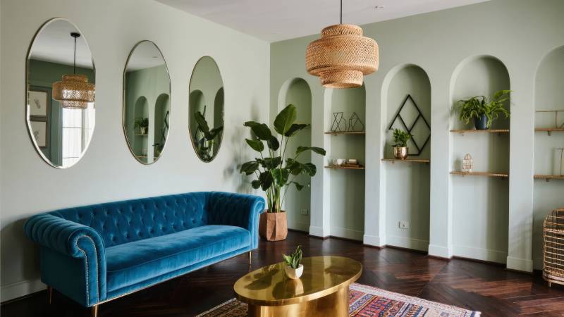 绿意盎然的客厅一角图片