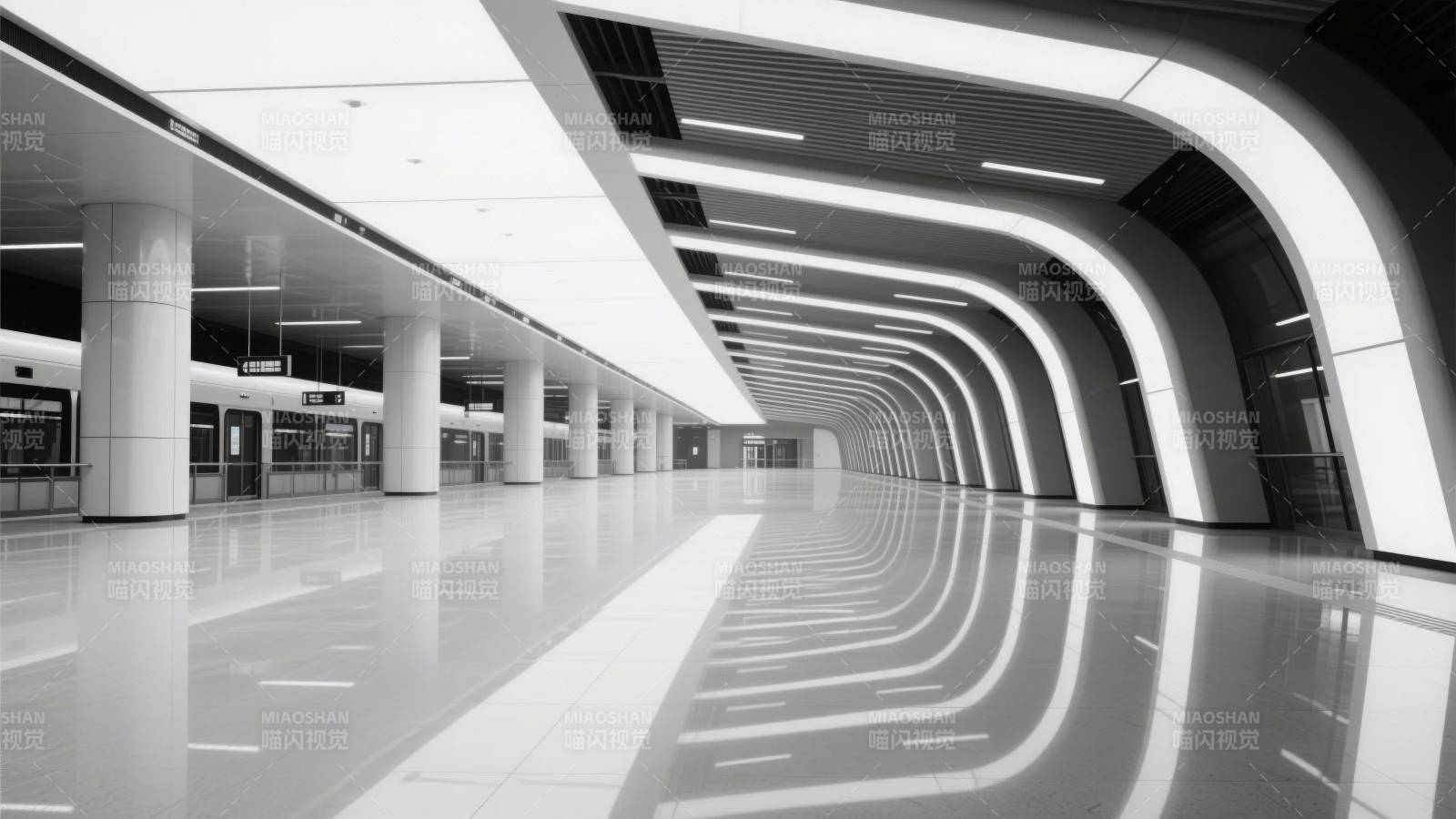 现代地铁站通道图片