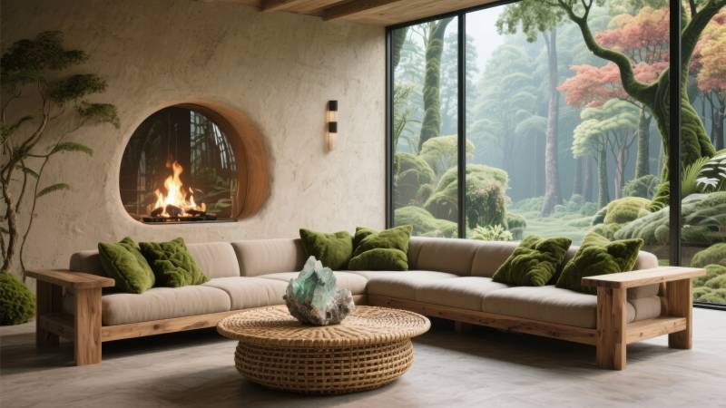 森林中的温馨客厅图片