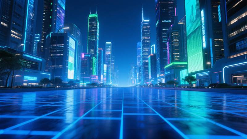 霓虹都市夜景图片