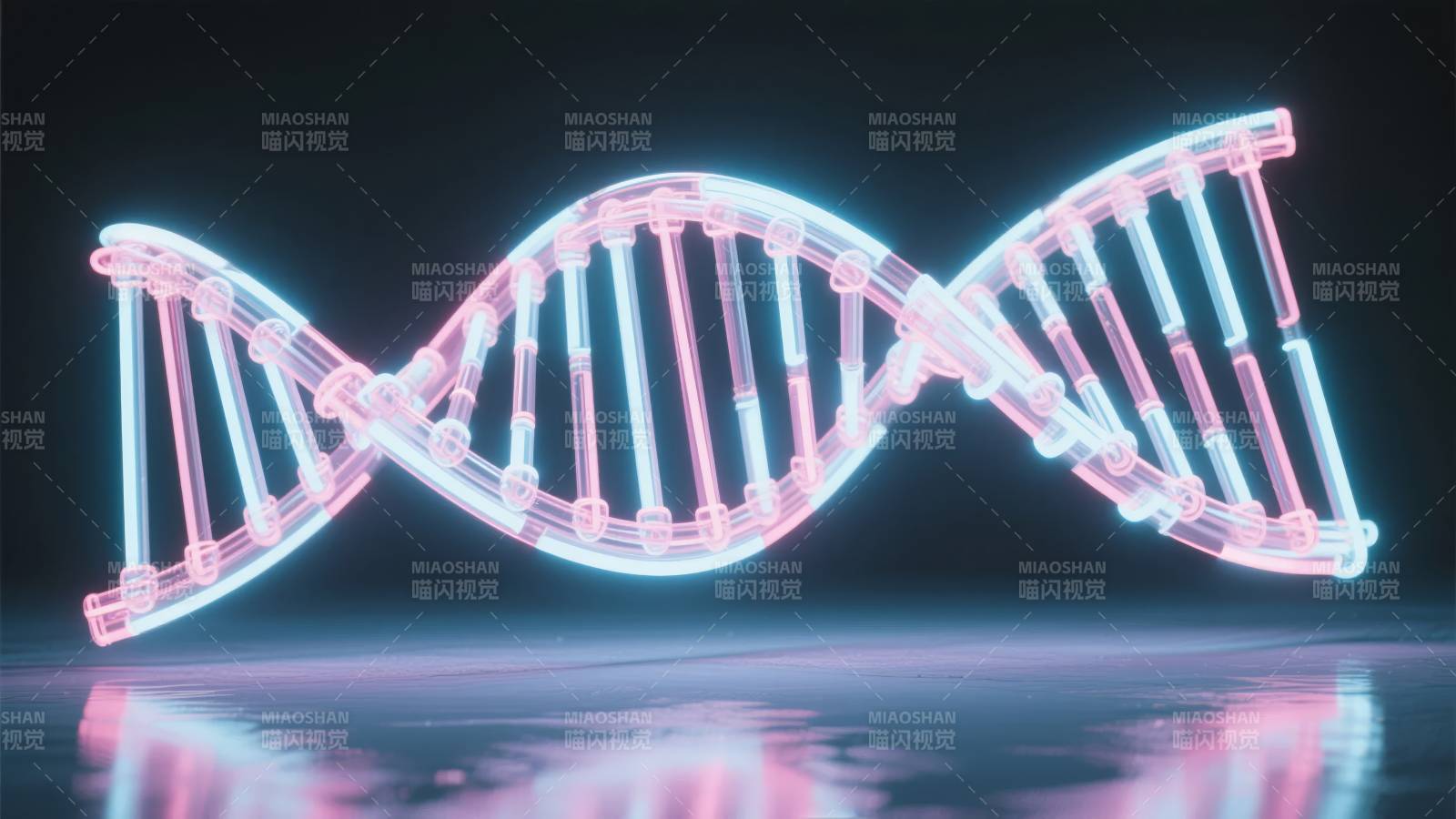 发光DNA双螺旋图片