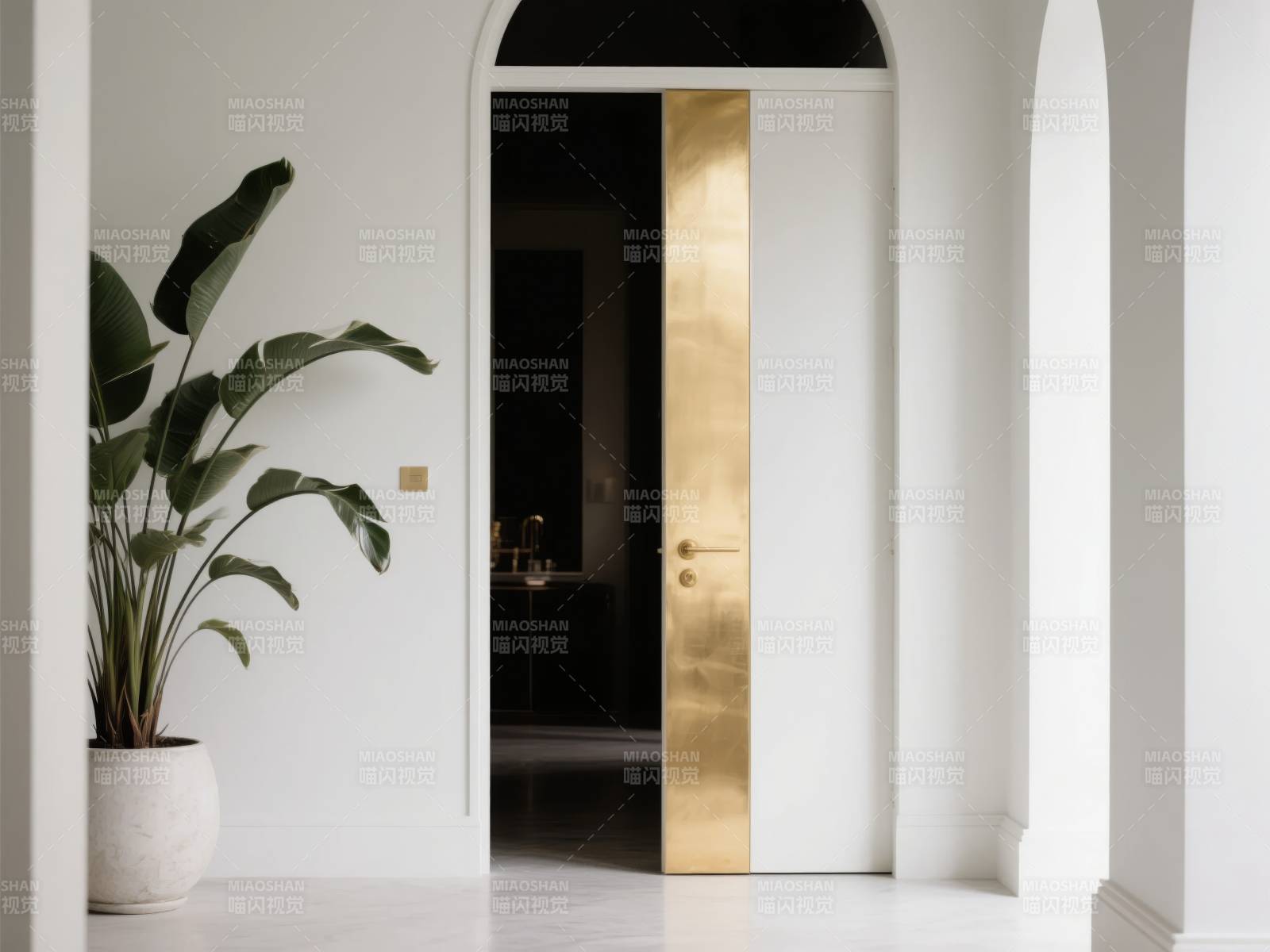 金色门框的现代空间图片