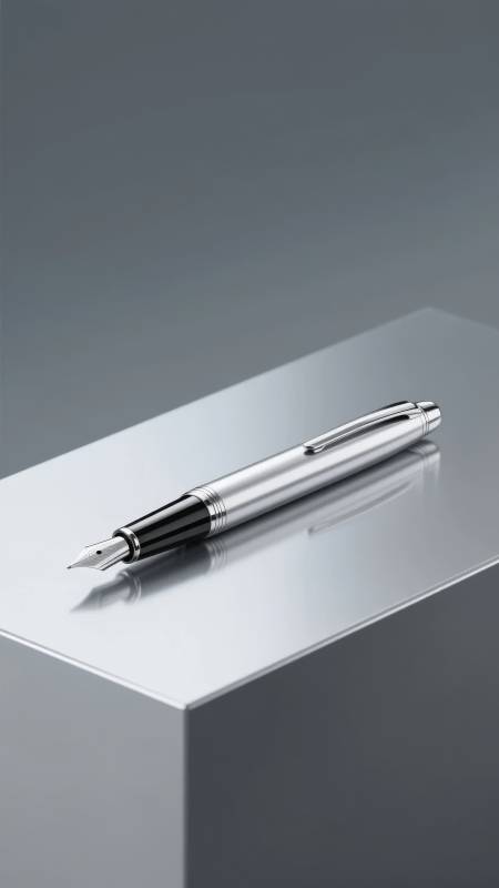 优雅钢笔静置展示图片