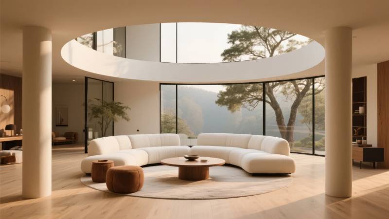 现代圆形客厅设计图片