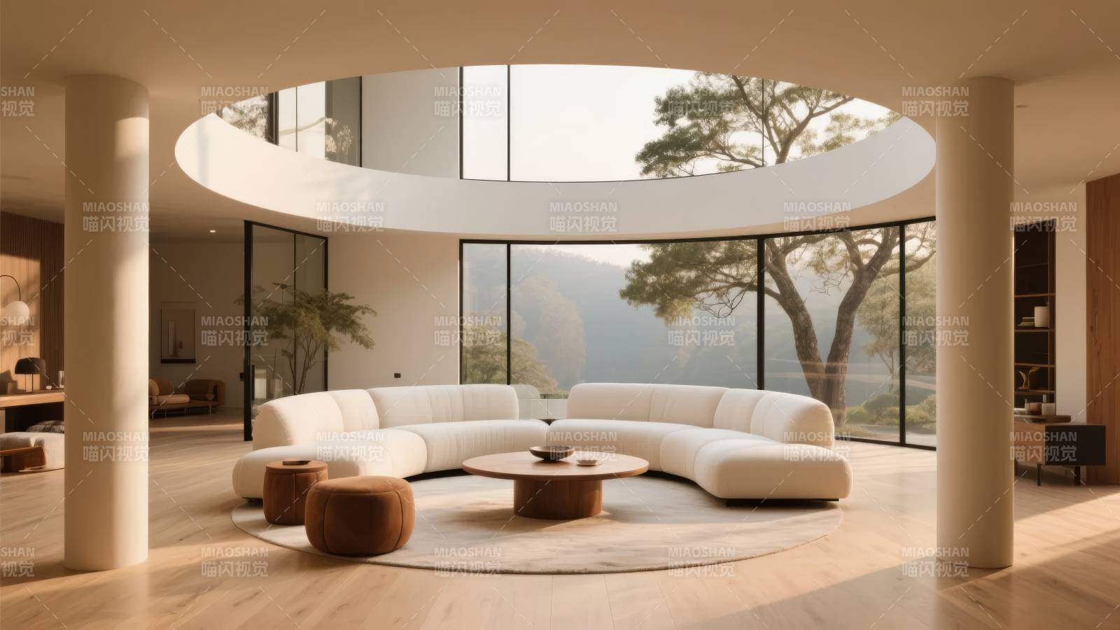 现代圆形客厅设计图片