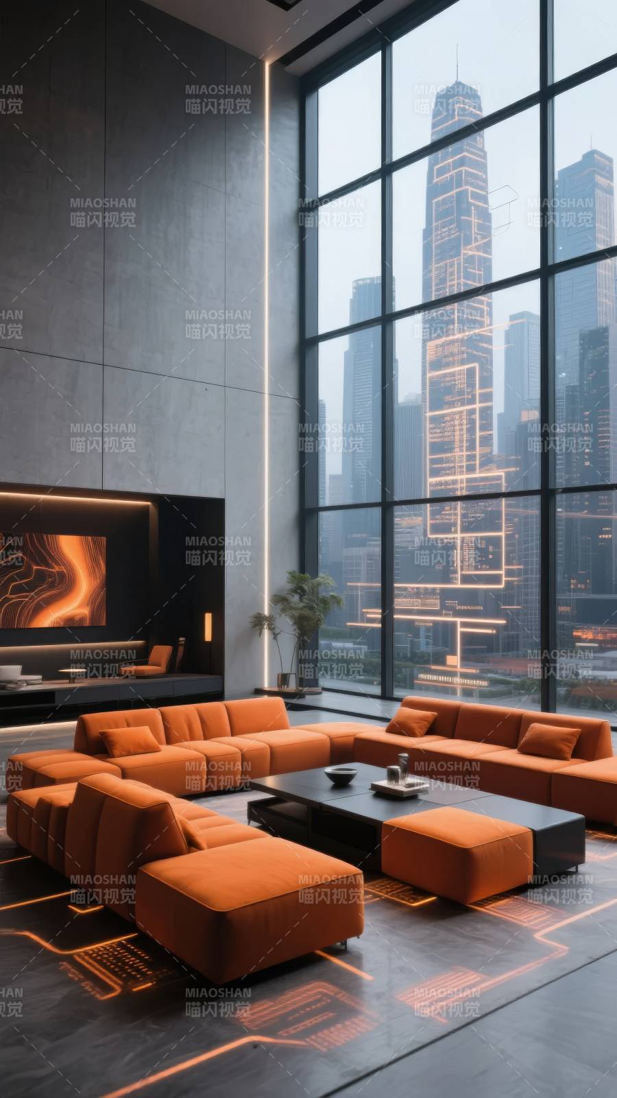 现代都市客厅图片