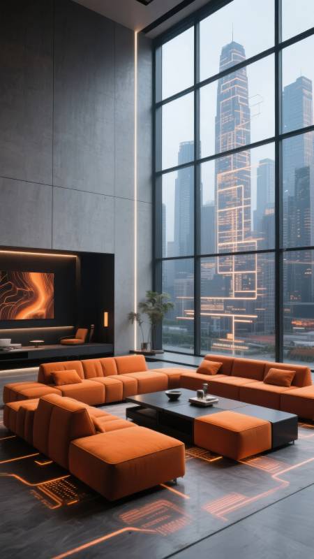 现代都市客厅图片