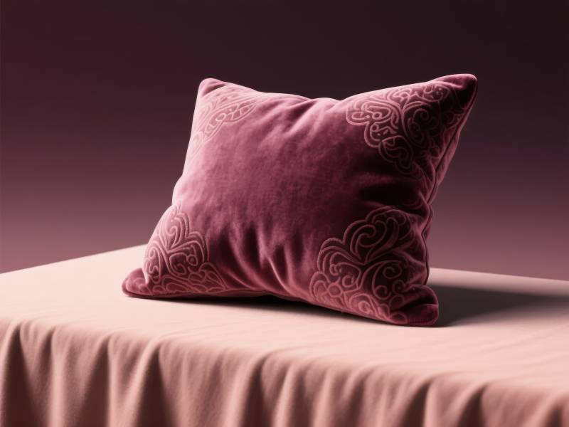 紫绒抱枕静谧雅致图片