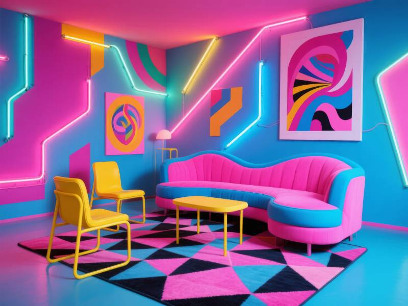 霓虹幻彩客厅图片