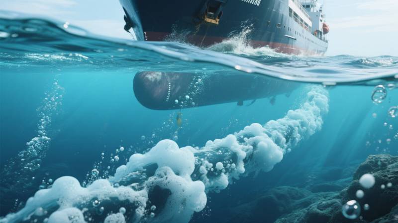 船下泡沫涌动图片