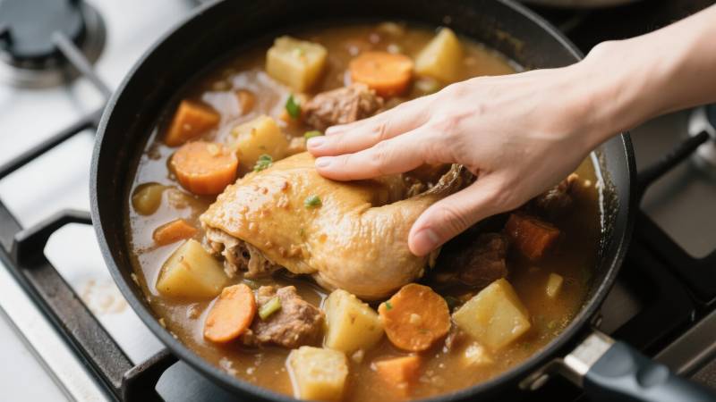 炖鸡块配胡萝卜土豆图片