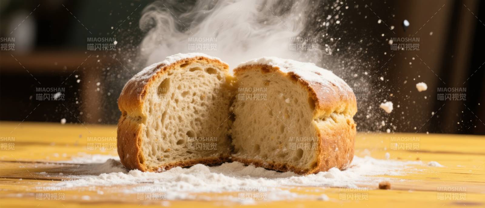 新鲜出炉的面包图片