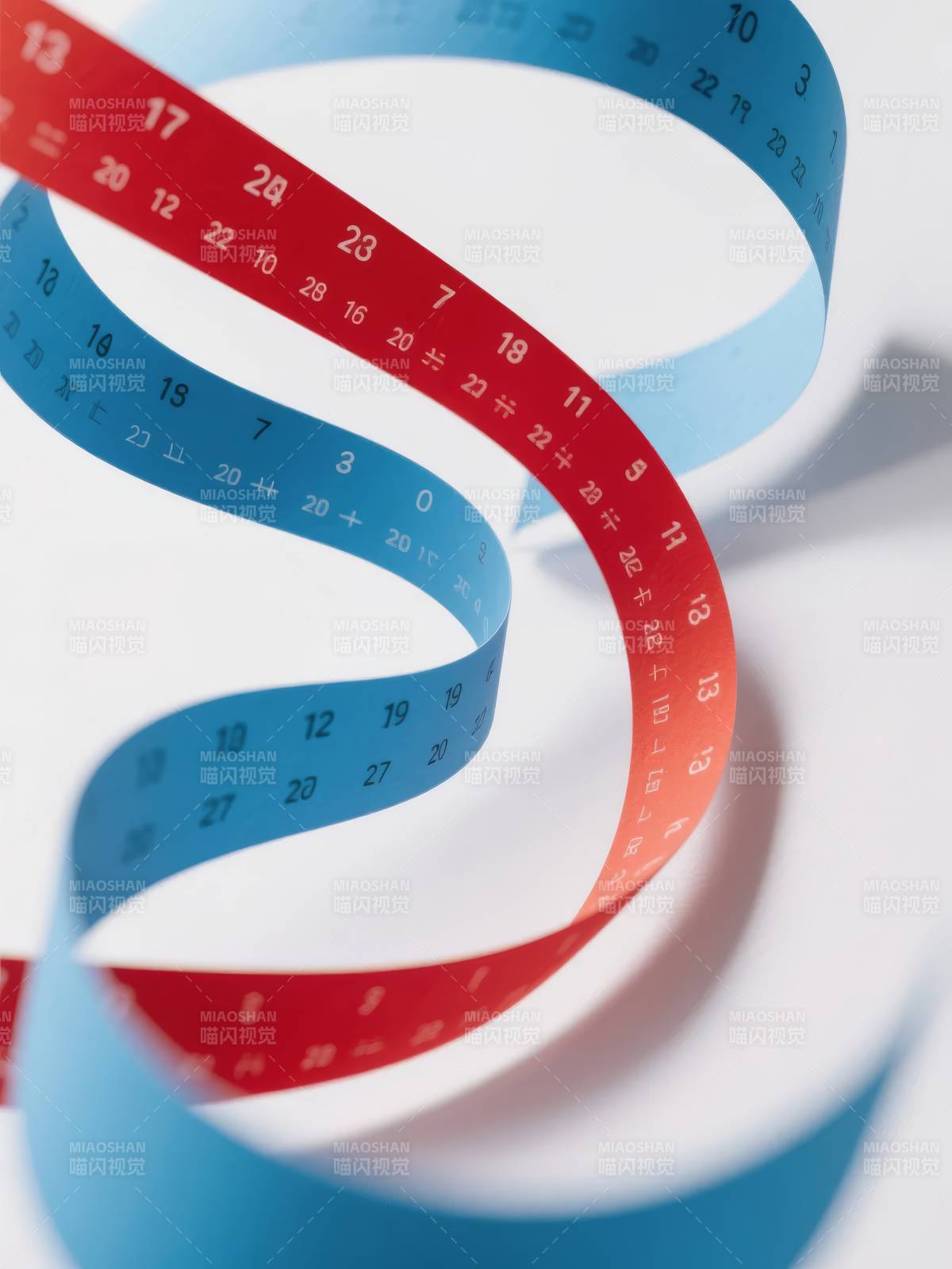 彩色卷尺数字缠绕图片