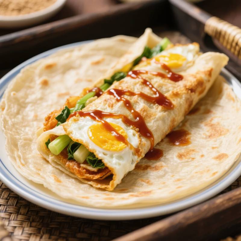 煎饼卷蛋蔬图片