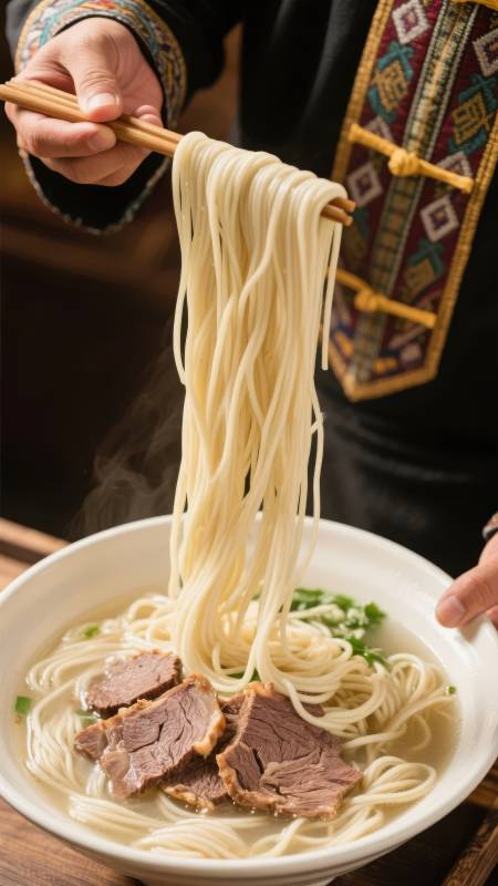 热腾腾的牛肉面图片