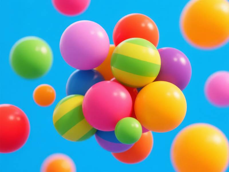 彩色气球飘浮图片