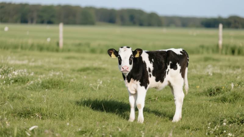 奶牛在草地上图片