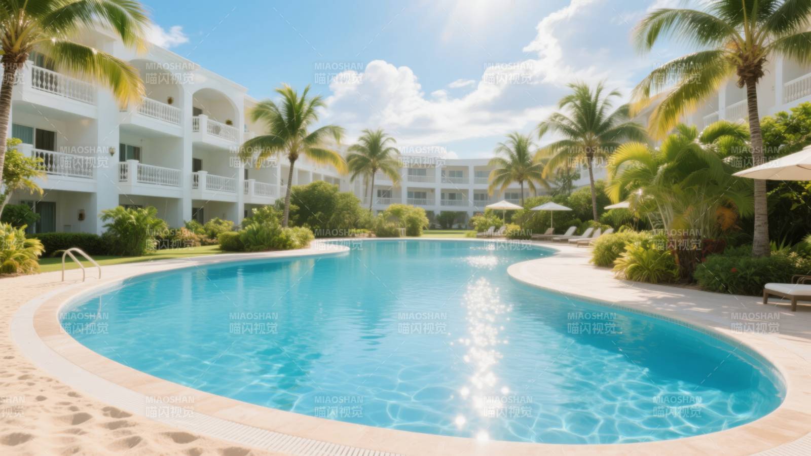 热带泳池度假村图片