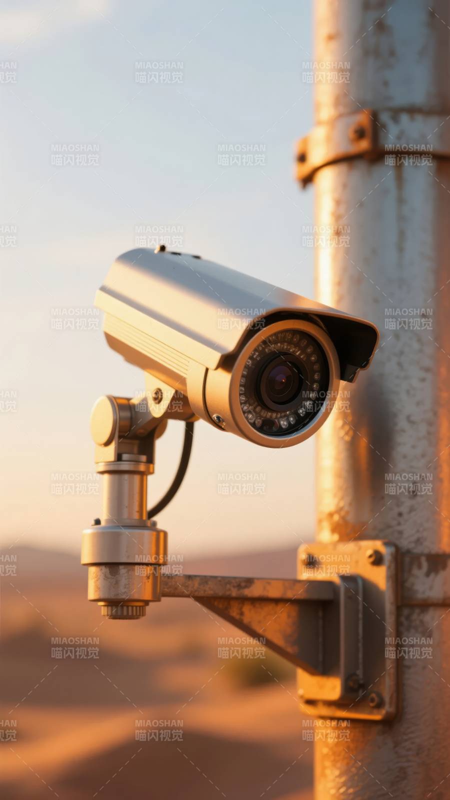 沙漠中的监控摄像头图片