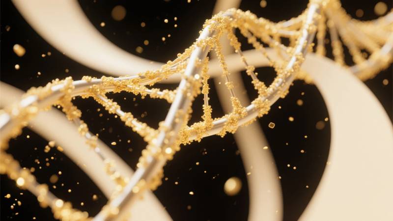 金色DNA双螺旋图片