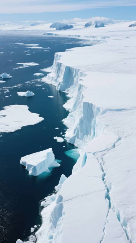 冰川边缘的壮丽景象图片